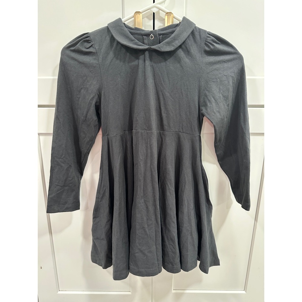 Holley + Sage Girls Gray Knit Dress Peter Pan Collar Pockets Size 7